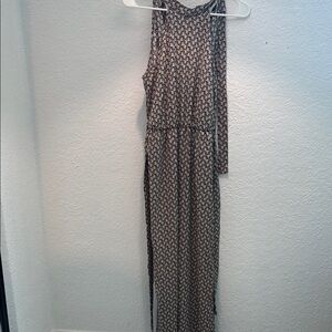 SHEIN Black and Brown Geometric Jumpsuit